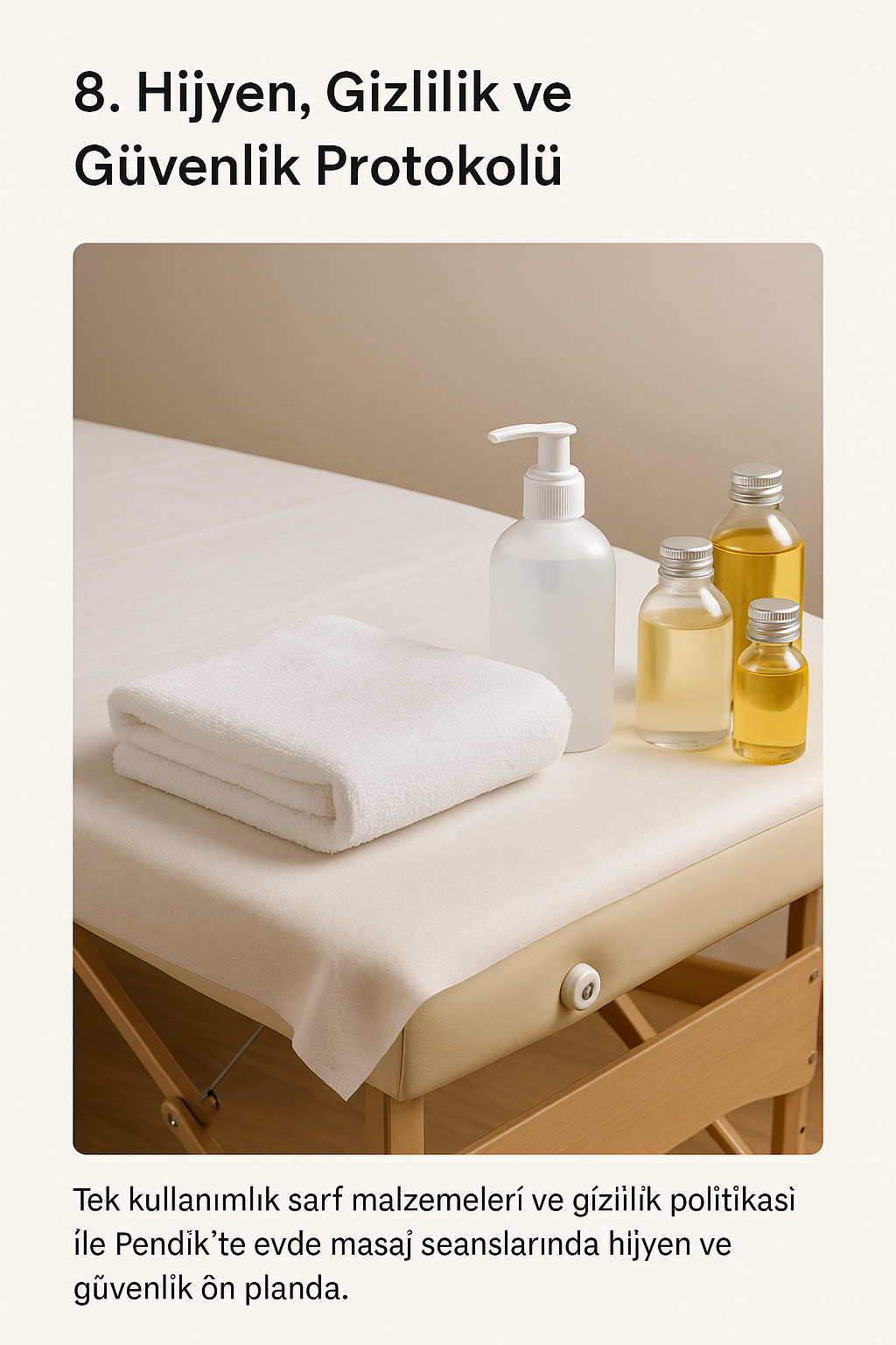 Pendik evde masaj hizmetinde tek kullanımlık çarşaf, dezenfektan ve profesyonel ekipmanlarla sağlanan hijyen ve gizlilik ortamı